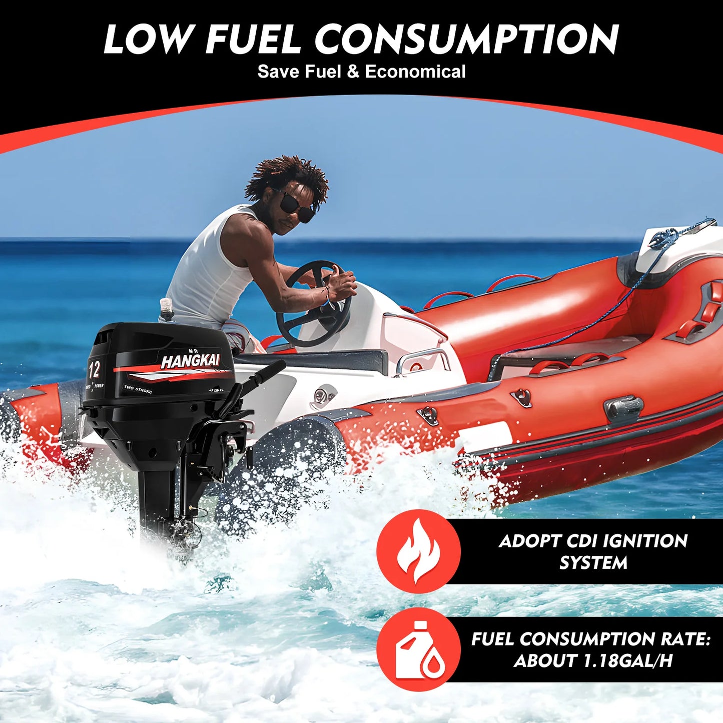 Hangkai 2 Stroke 12HP Outboard Motor