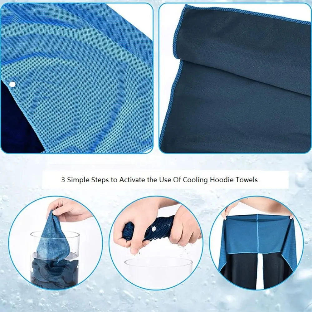 U-shaped Hoodie Cooling Towel Beach Quick Drying Towel Microfiber Sun Protection for Gym Travel Camping Swimming Yoga