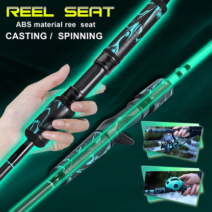 1.8m 1.98m Carbon Spinning Casting Fishing Rods