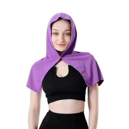 U-shaped Hoodie Cooling Towel Beach Quick Drying Towel Microfiber Sun Protection for Gym Travel Camping Swimming Yoga