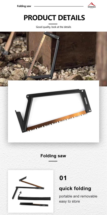 Outdoor Folding Saw Camping Portable 32cm Manganese Hacksaw Blade With Storage Foldable Logging Outdoor Tools For Wood Branches