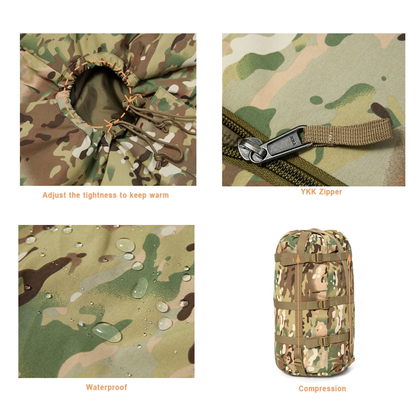 MT Military Modular Infantry Tactical Mummy Sleeping Bags, Army Force Defence 4 & Tropen Sleeping System 2.0 Camouflage/Multicam