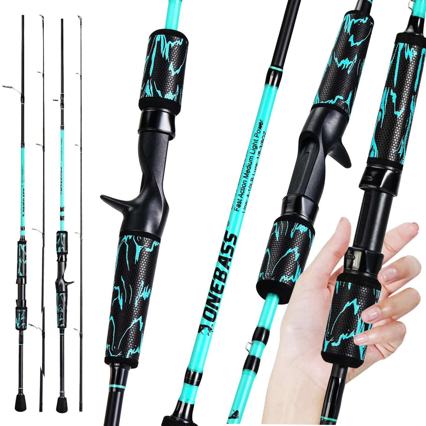 1.8m 1.98m Carbon Spinning Casting Fishing Rods