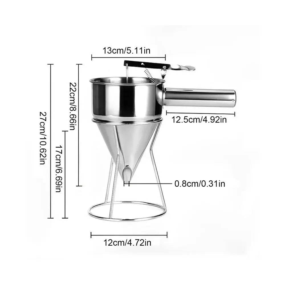 Batter Dispenser Piston Funnel Pancake Batter Dispenser With Stand Pancake Syrup Dispenser Kitchen Gadgets For Pancake Syrup