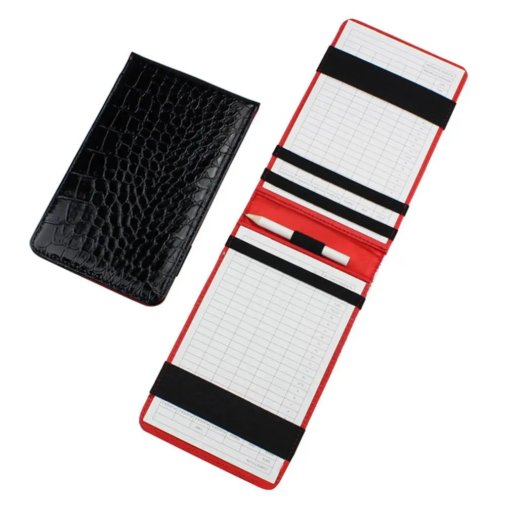 Golf Scorecard Book PU Leather Golf Notebook With 2 Scorecards Golf Log Book Golf Notebook Scorecard Holder Golf Gadget For Men