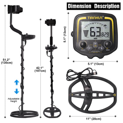 TX-850 Metal Detector Underground Professional Depth 2.5m Scanner Search Finder Gold Detector Treasure Hunter Pinpointer 11inch