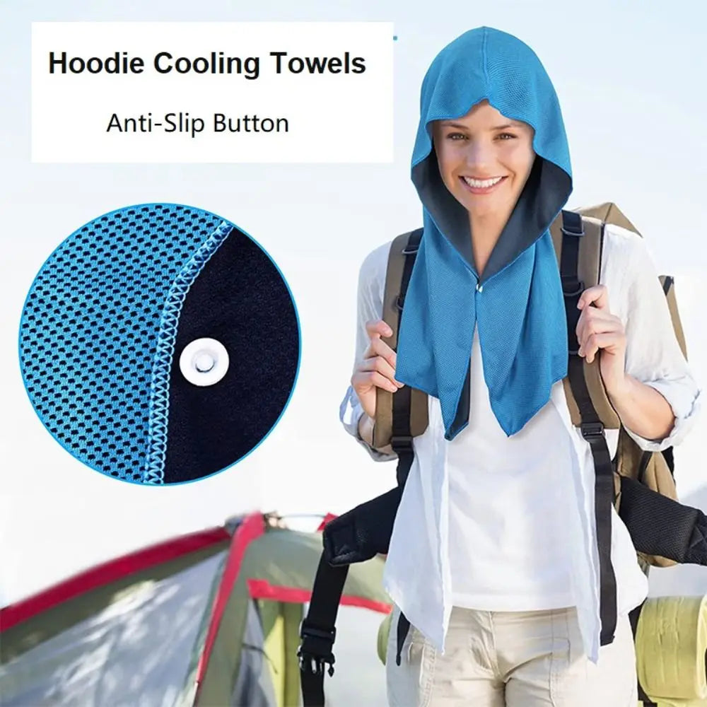 U-shaped Hoodie Cooling Towel Beach Quick Drying Towel Microfiber Sun Protection for Gym Travel Camping Swimming Yoga