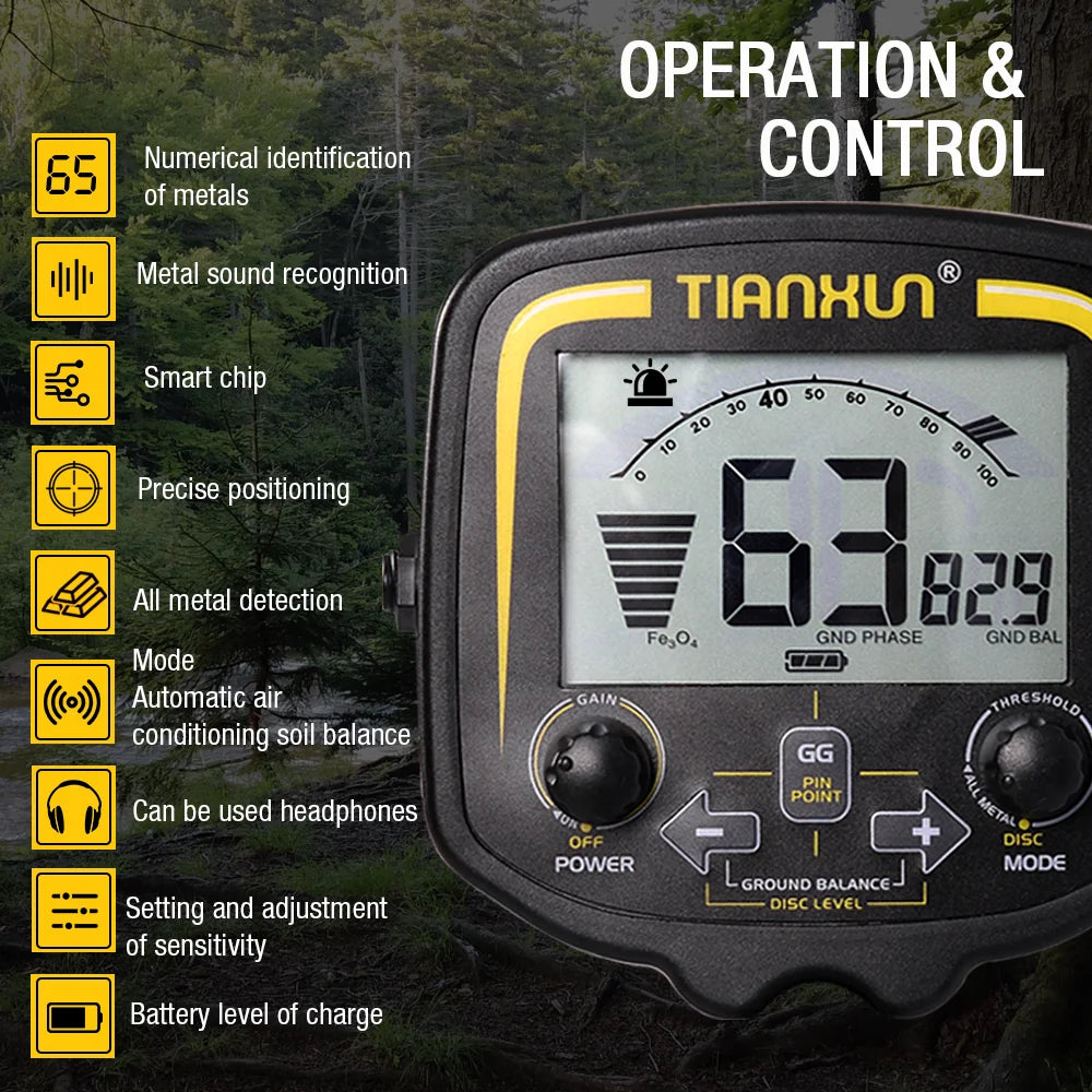 TX-850 Metal Detector Underground Professional Depth 2.5m Scanner Search Finder Gold Detector Treasure Hunter Pinpointer 11inch