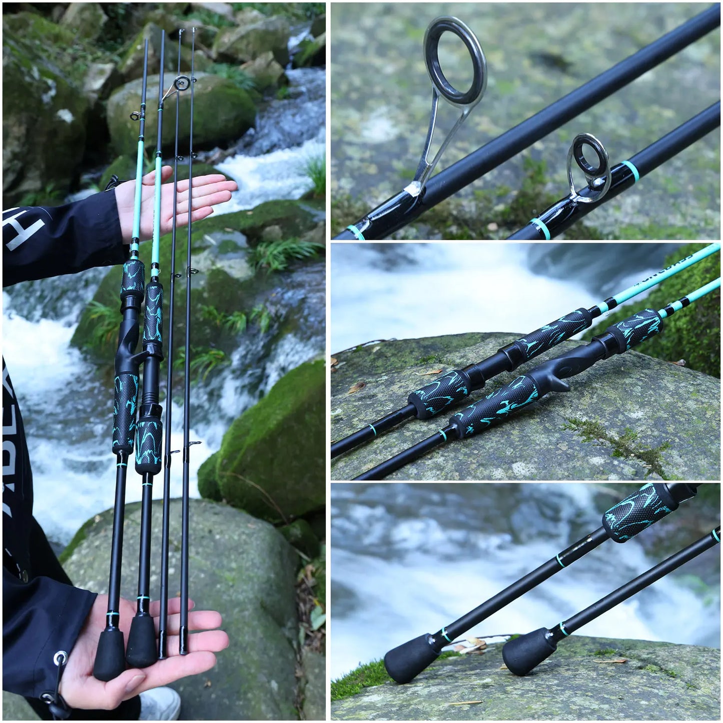 1.8m 1.98m Carbon Spinning Casting Fishing Rods