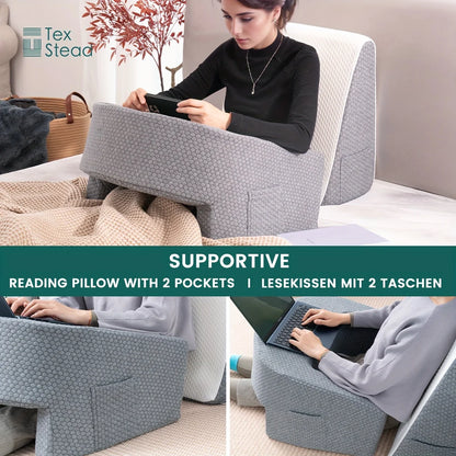 1 Pc Soft Reading Pillow, Arm Rest Lap Desk Pillow for Gaming,Working, Sitting in Floor Sofa,with Removable and Washable Cover