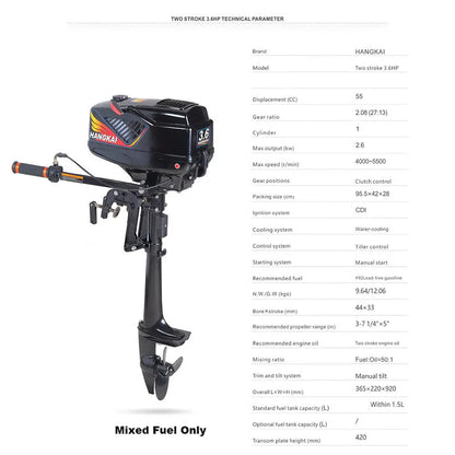 3.6HP 2 Stroke Heavy Duty Outboard Motor