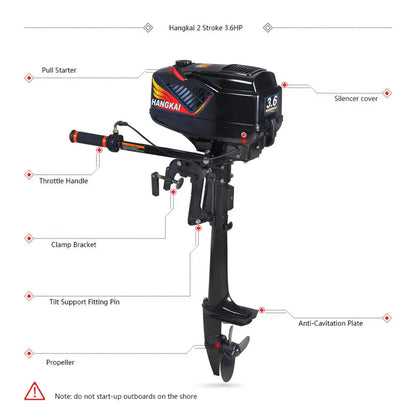 3.6HP 2 Stroke Heavy Duty Outboard Motor