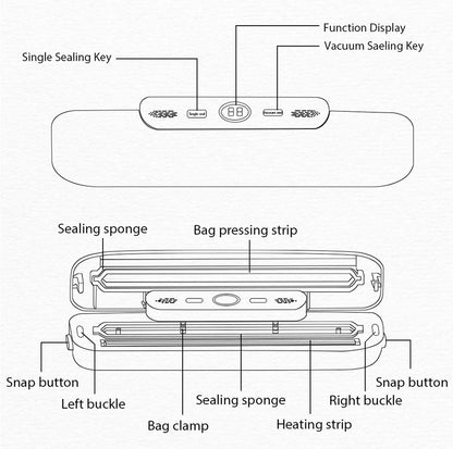 saengQ Vacuum Sealer Packaging Machine Food Vacuum Sealer With Free 10pcs Vacuum bags Household Vacuum Food Sealing