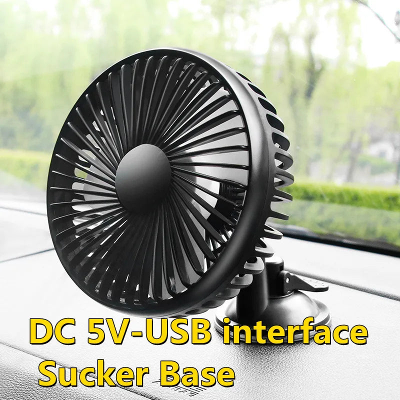 USB Interface Dual Fans Mini Small Cooler Big Strong Wind DC 5V 12V 24V For Car Desk Truck Ventilateur Technology Cool Gadgets