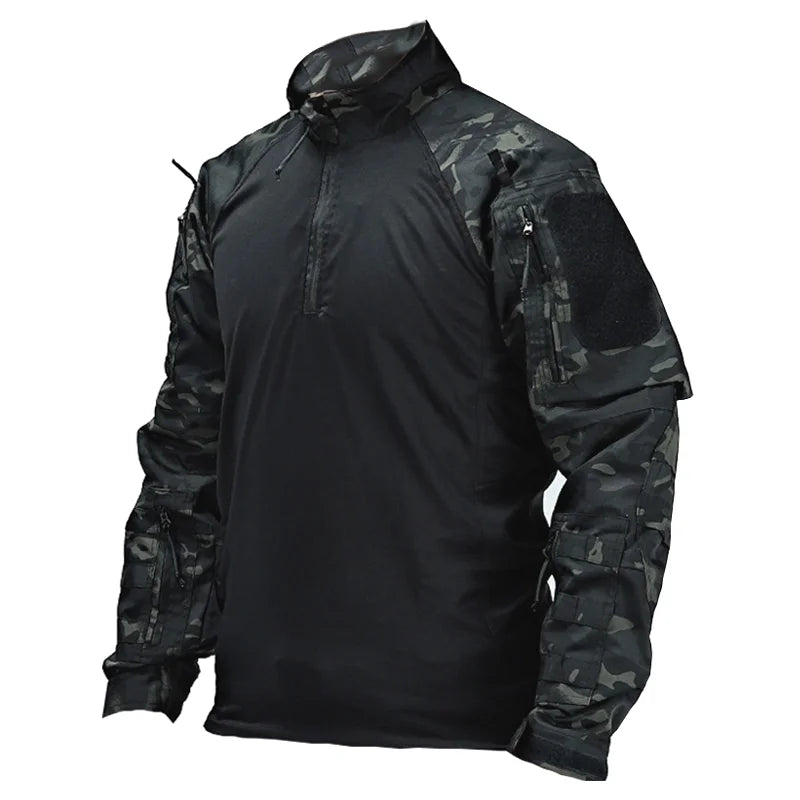 Men Multicam Military Uniform Combat Shirt Tactical Shirt Long Sleeve Paintball Camping Hunting Clothing