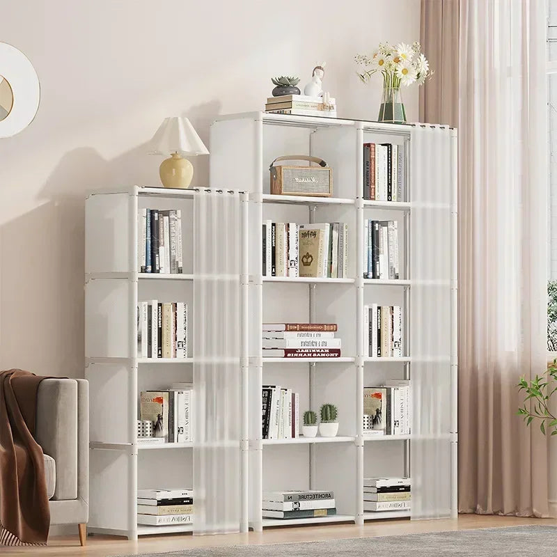 6/5 Layers Dustproof Wardrobe High Capacity Partition Bookshelf Bedroom Open Simple Assembly Storage Cabinet Bedroom Furniture