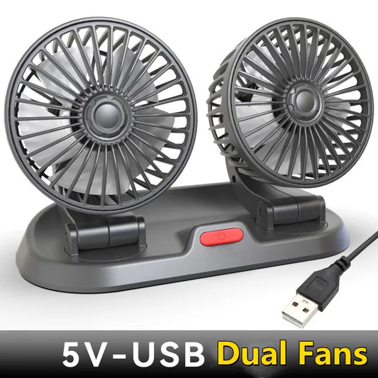 USB Interface Dual Fans Mini Small Cooler Big Strong Wind DC 5V 12V 24V For Car Desk Truck Ventilateur Technology Cool Gadgets