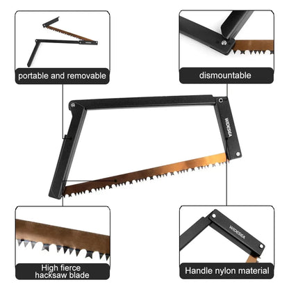 Outdoor Folding Saw Camping Portable 32cm Manganese Hacksaw Blade With Storage Foldable Logging Outdoor Tools For Wood Branches