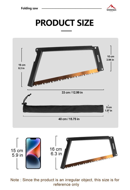 Outdoor Folding Saw Camping Portable 32cm Manganese Hacksaw Blade With Storage Foldable Logging Outdoor Tools For Wood Branches