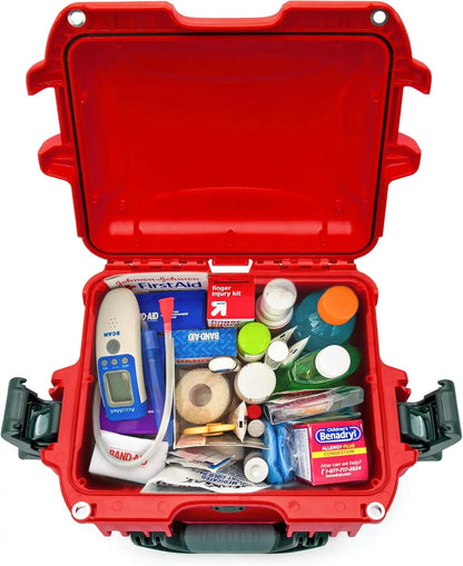 908 Waterproof First Aid Prepper Survival Gear Dust and Impact Resistant Case - Empty - Red (908-FSA9)