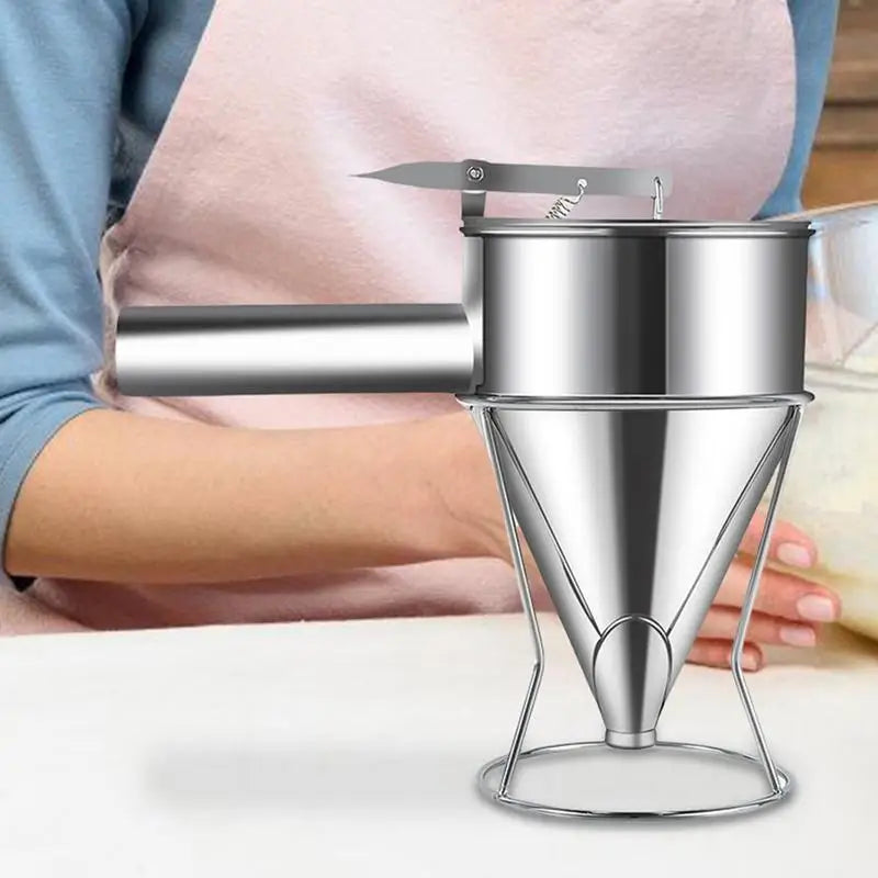 Batter Dispenser Piston Funnel Pancake Batter Dispenser With Stand Pancake Syrup Dispenser Kitchen Gadgets For Pancake Syrup