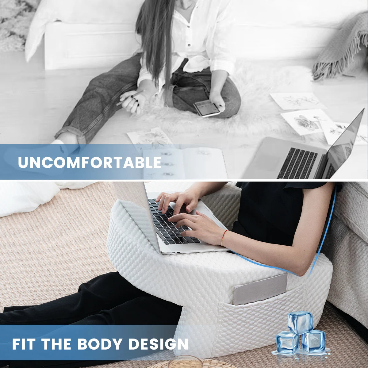 1 Pc Soft Reading Pillow, Arm Rest Lap Desk Pillow for Gaming,Working, Sitting in Floor Sofa,with Removable and Washable Cover