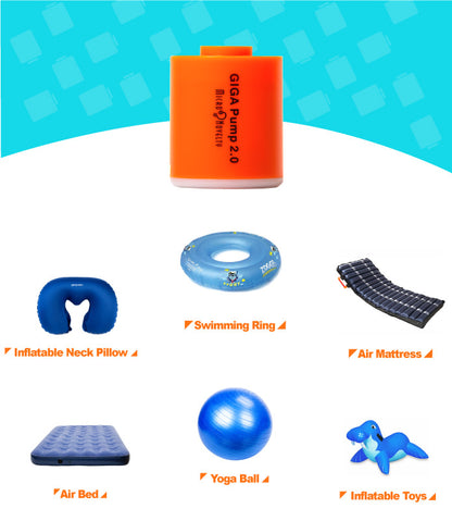 GIGA Pump 2 Portable Air Pump Outdoor Camping Inflatable Mini Air Pump for Hiking / Float / Air Bed USB Rechargeable Vacuum Pump